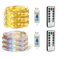 5m 50led copper wire string light usb holiday light christmas tree wedding party decoration led strip lights with remote control
