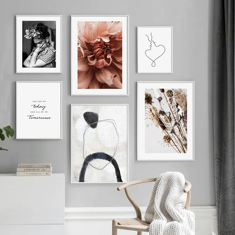 Скандинавский Цветочный рисунок на холсте абстрактная Скандинавская живопись