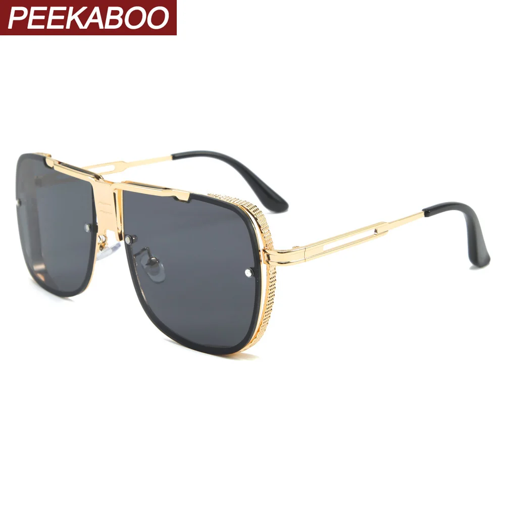 

Солнцезащитные очки Peekaboo мужские, квадратные, в большой металлической оправе, большие, коричневые, летние, для женщин