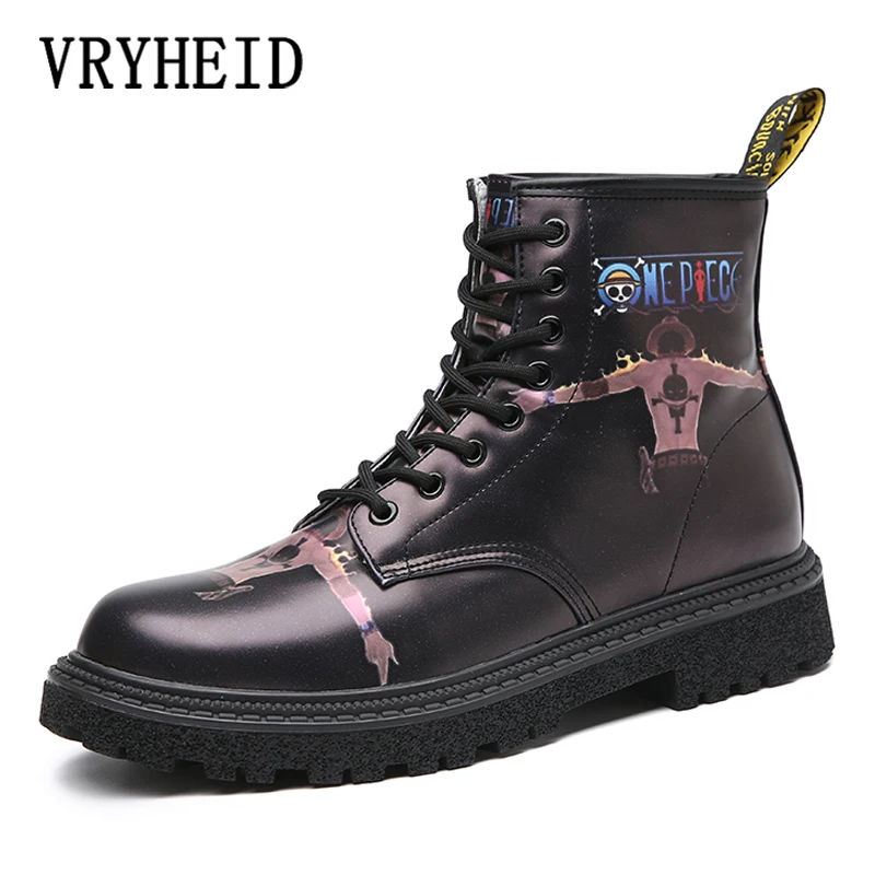 

VRYHEID/оригинальный дизайн; Новинка 2021 года; Сезон осень-зима; Мужские Ботинки Martin из коровьей кожи; Повседневная обувь в байкерском стиле с вы...