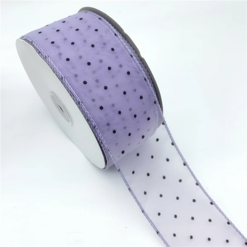 3 ярда 50 мм кружевная широкая лента из органзы с принтом в горошек для банта