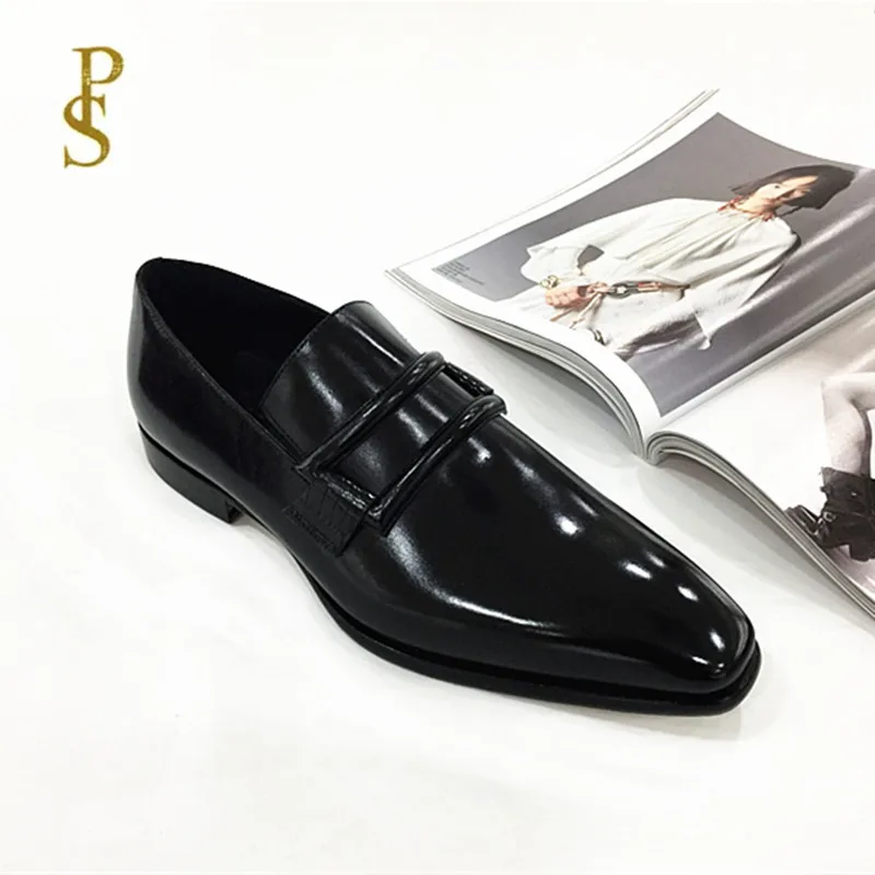 Французские кожаные туфли для мужчин кожаная подошва Мужская классическая обувь