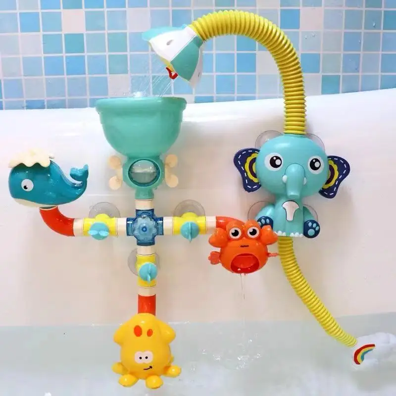 Baby Bath Toy Suction Cup Water Game Giraffe Crab Model Faucet Shower Spray Toys Bathroom Kit Gifts | Игрушки и хобби