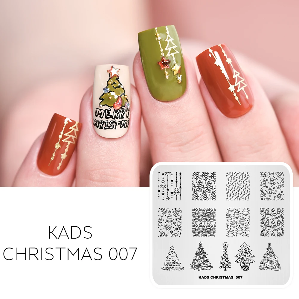 AriesLibra Nail Art Template Stamp Plate Stamping Polish Design Print Manicure Stencil Christmas Tree Image | Красота и здоровье