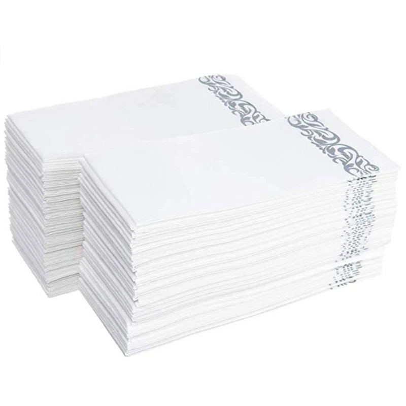 100 шт одноразовые полотенца для рук, бумажные салфетки для ванной, Свадебные вечерние салфетки для отелей, мягкие и абсорбирующие бумажные с... от AliExpress WW