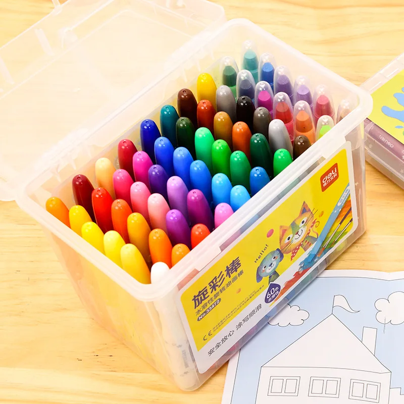 

Детский карандаш для рисования 12/24/36/48/60 цветов, карандаш для рисования «сделай сам» в стиле граффити, безопасный нетоксичный моющийся враща...
