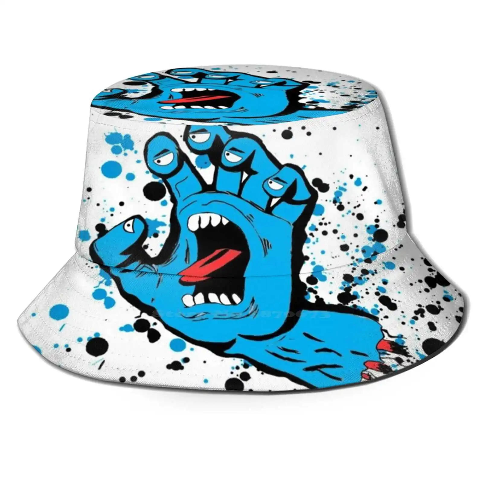 

Панама воздухопроницаемая, кричащая рука, с плоским верхом, синяя, ручной скейтборд, Круз, скейт, кричащий рука, рот, скейтбординг, ужас, поп