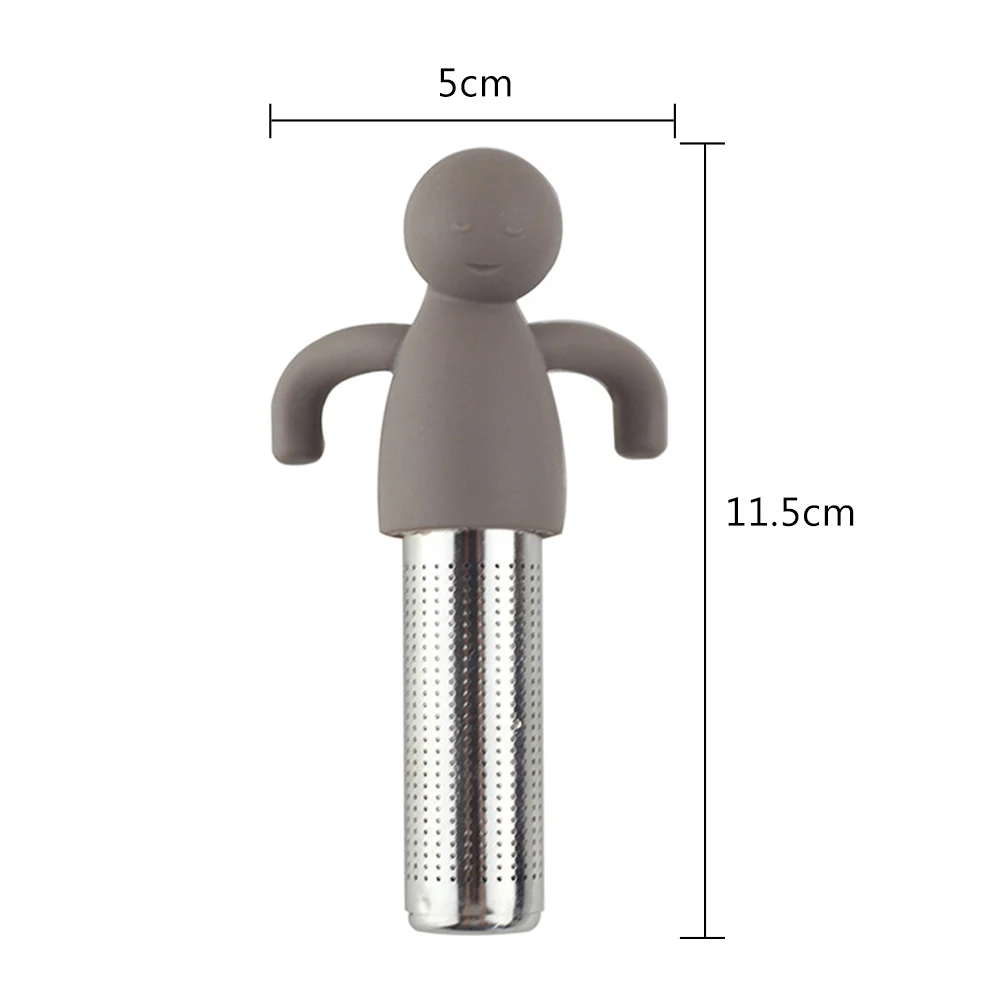 

1PCS 304 Stainless Steel Silicone Humanoid Tea Strainer Tea Infuser Filter Brewing Making Teapot