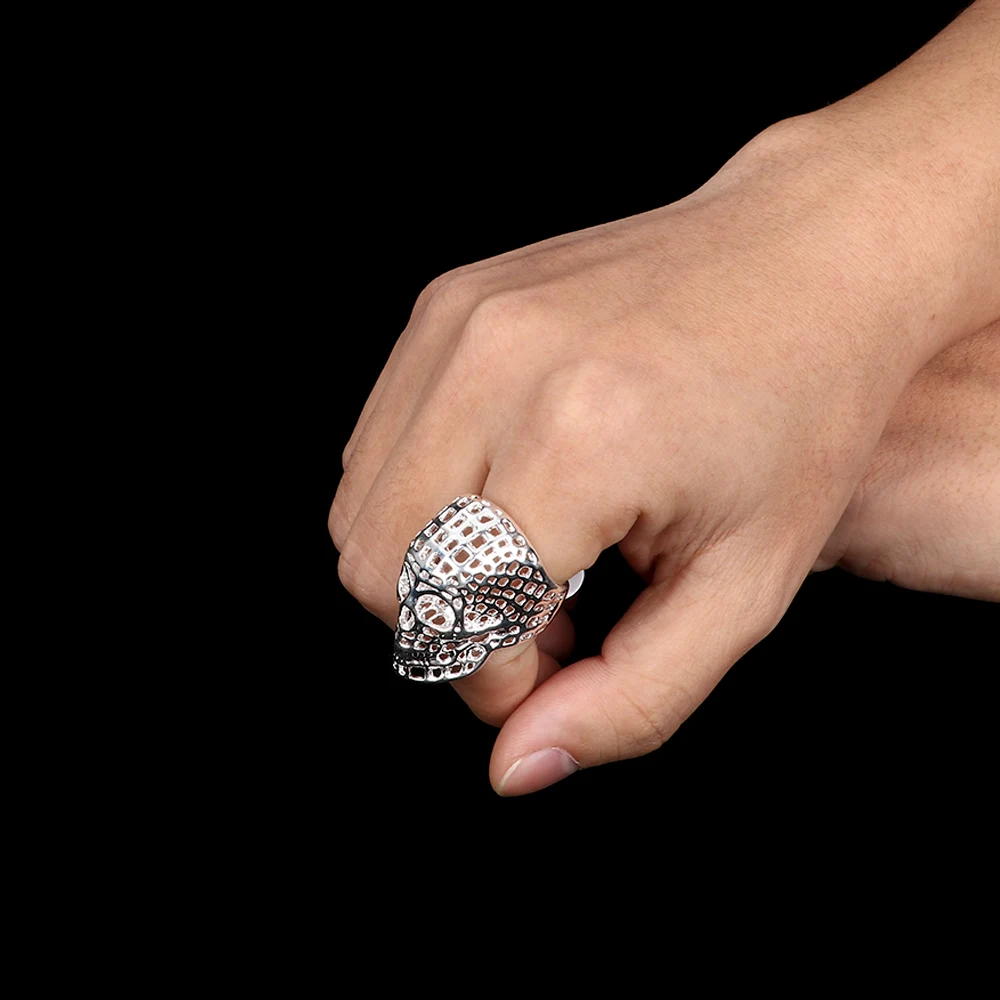 1 шт. Винтажное кольцо из нержавеющей стали готический выдалбливающий череп для