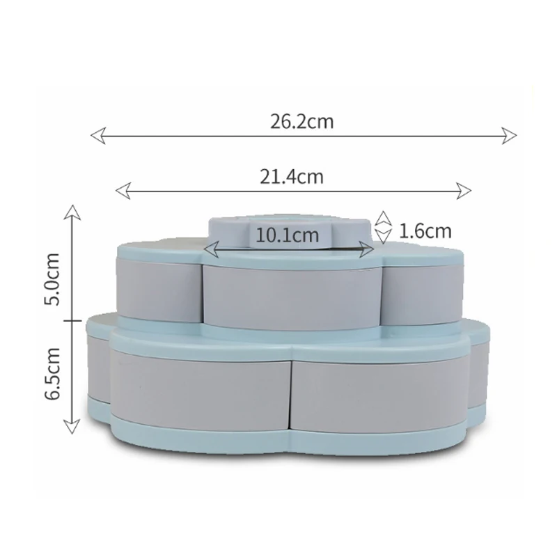1 шт. креативная двухслойная вращающаяся коробка для хранения пластиковая