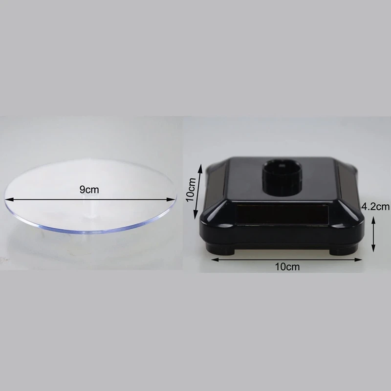 Solar Turntable 360 Degrees Rotating Bracket Battery Dual-Purpose Display (Battery Not Included) Black | Украшения и аксессуары