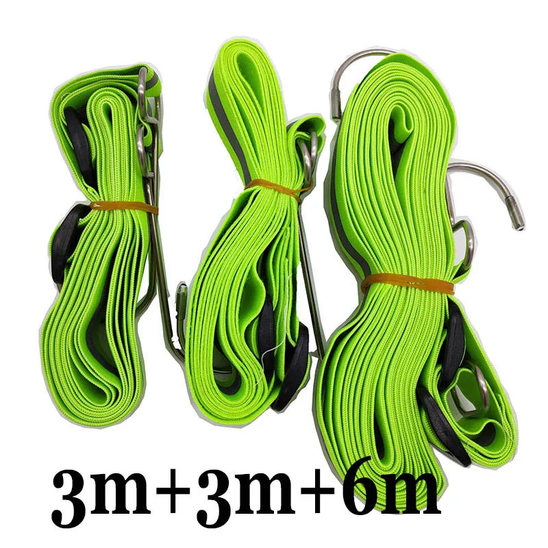 1 set rope 6m 3m 3m JIUWAN автомобильные чехлы Эластичный регулируемый светоотражающий лента веревка Легкая установка веревка Защитная крышка от высокого ветра многократного использования - Цвет: 1 set rope 6m 3m 3m