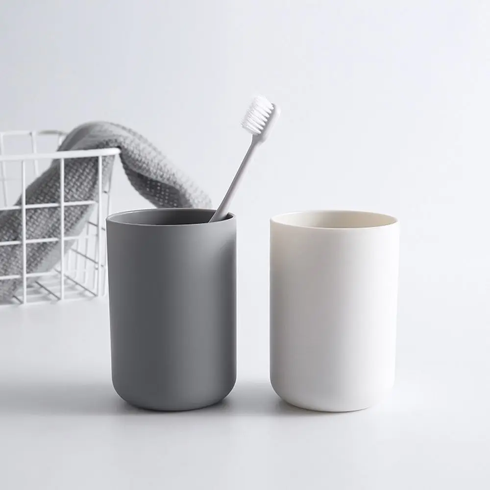 

Bathroom Tumblers Plastic Mouthwash Cup Coffee Tea Water Mug Home Travel Solid Color Toothbrush Holder Cup Drinkware Tools