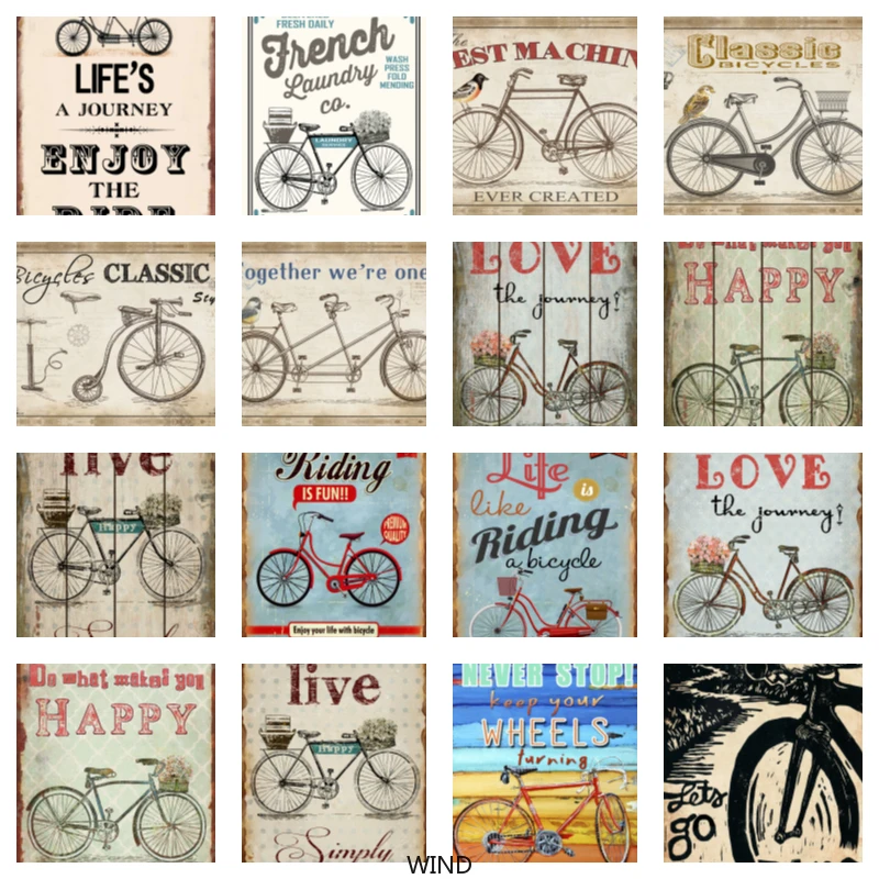 

Riding is Fun Enjoy Your Life with Bicycle, Metal Tin Sign, Vintage Plaque Poster Garage Home Wall Decor, Size 8" X 12"