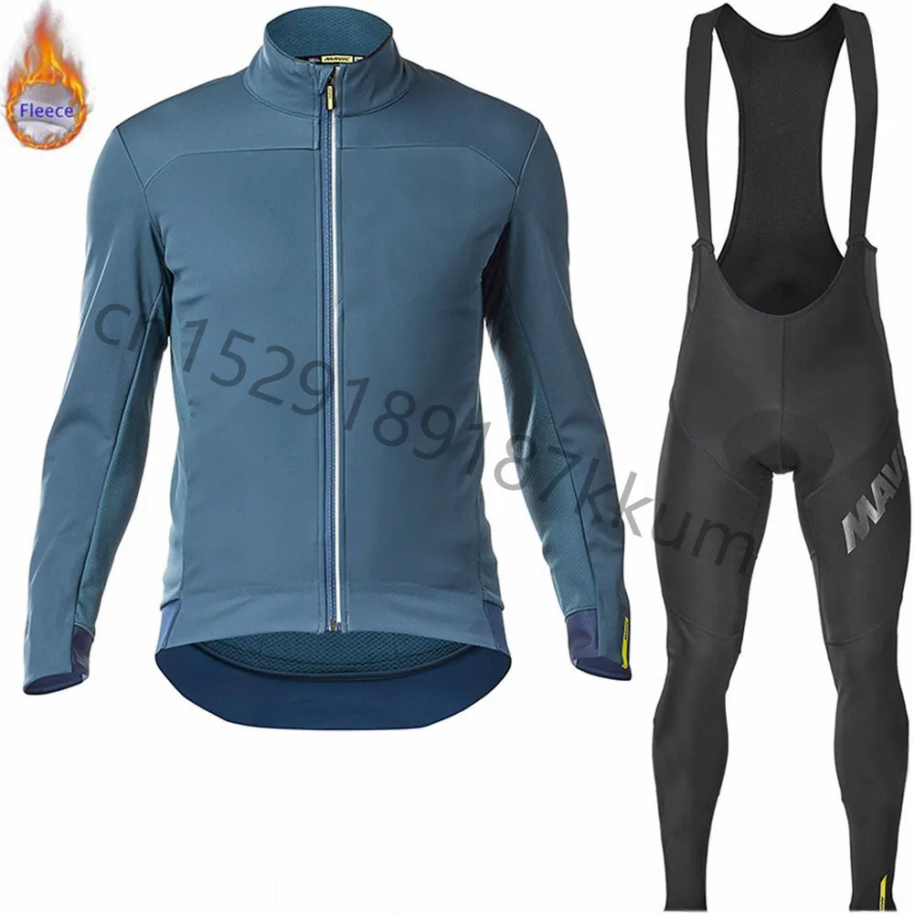 Mavic для мужчин Велоспорт зима тепловой флис велоспорта из Джерси комбинезон