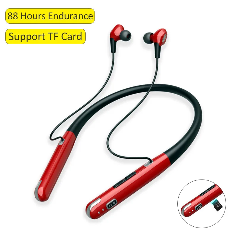 

Neckband Wireless Headphones Sport Earphones Bluetooth With Microphone Support TF Card Bass Stereo Headset AK01 For Android IOS