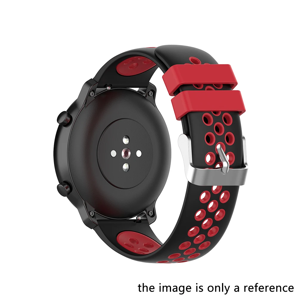 Резиновый ремешок для часов Huawei GT2 magic2 42 мм сменный Amazfit GTS BIP GTR двухцветный