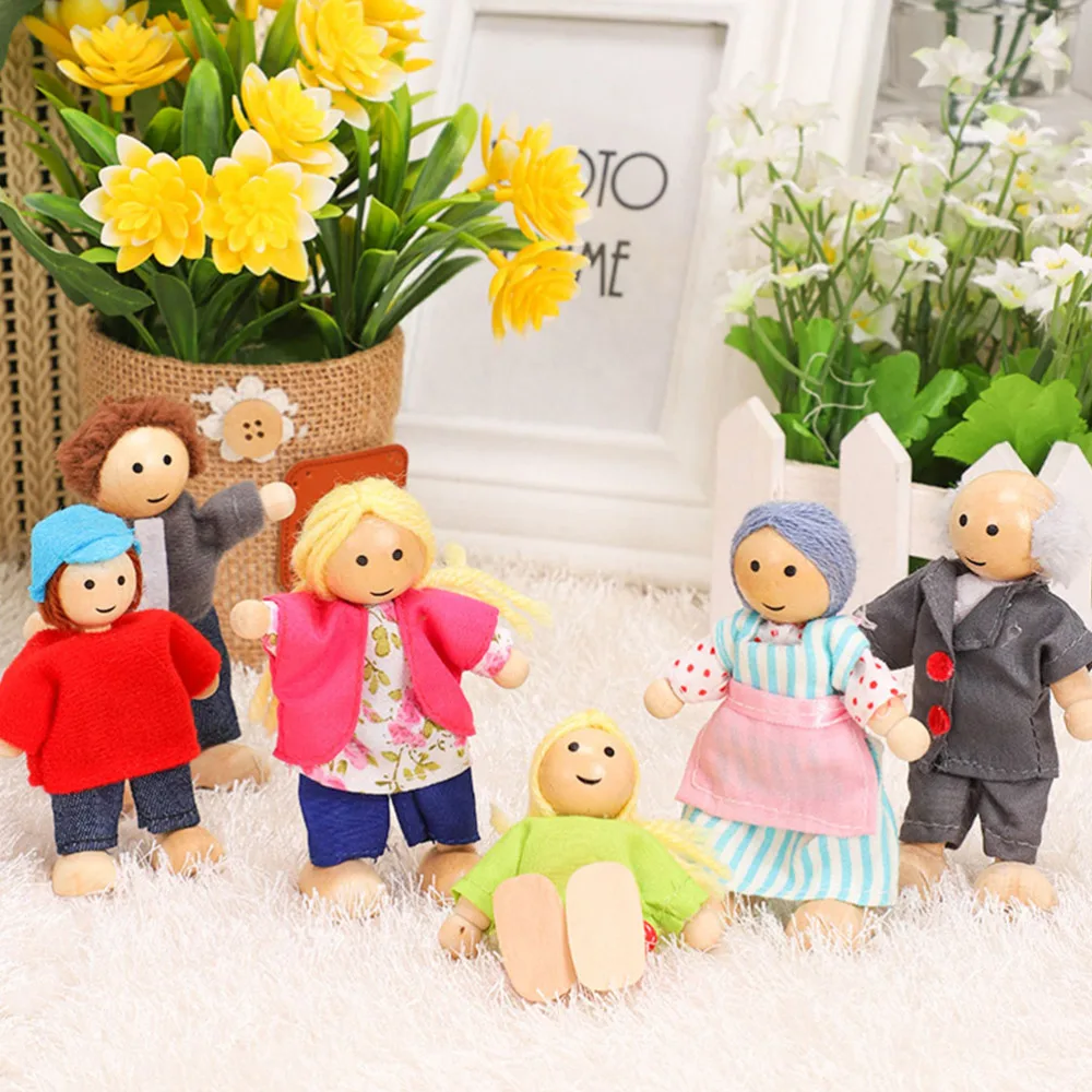 

1 Set/6pcs Child Puppet Family Toys Kid Playhouse Doll Children Puppet