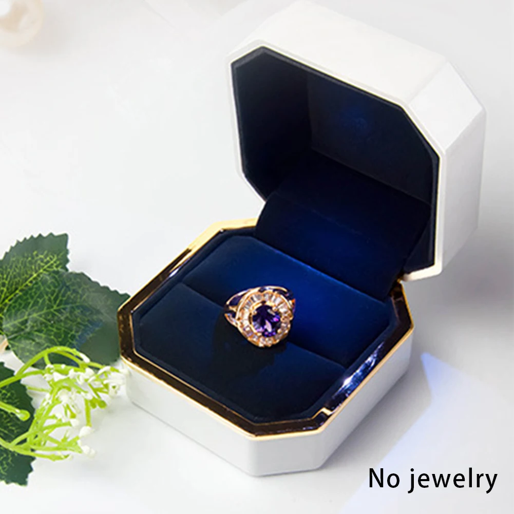 

1pc Earrings Ring Box Wedding Storage Engagement Gift Jewelry Organizer Packaging Display LED Lighted
