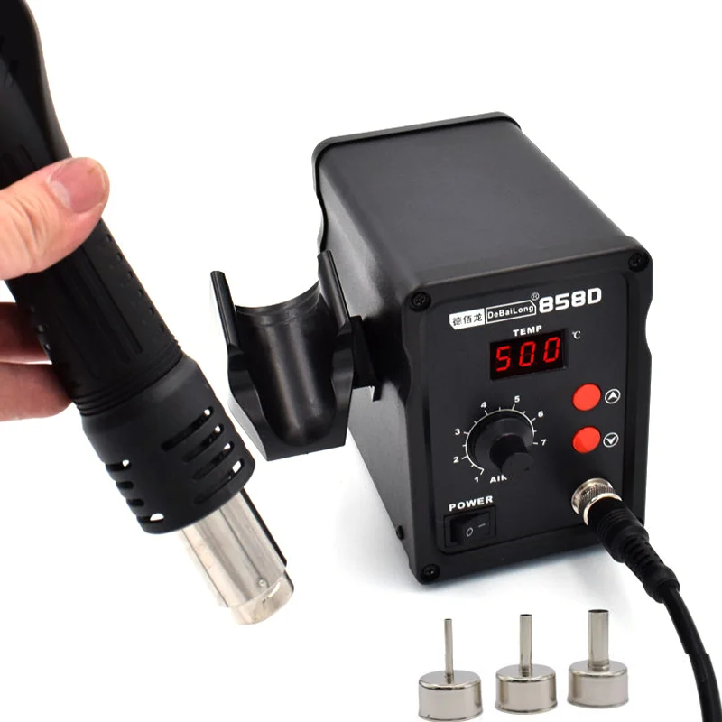 Паяльная станция 700 Вт 858A SMD паяльник для переделки пистолет горячего воздуха