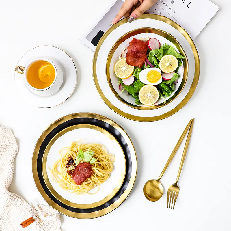 

Nordic style Phnom Penh ceramic tableware Western food dish plate household bowl noodle soup large fruit salad