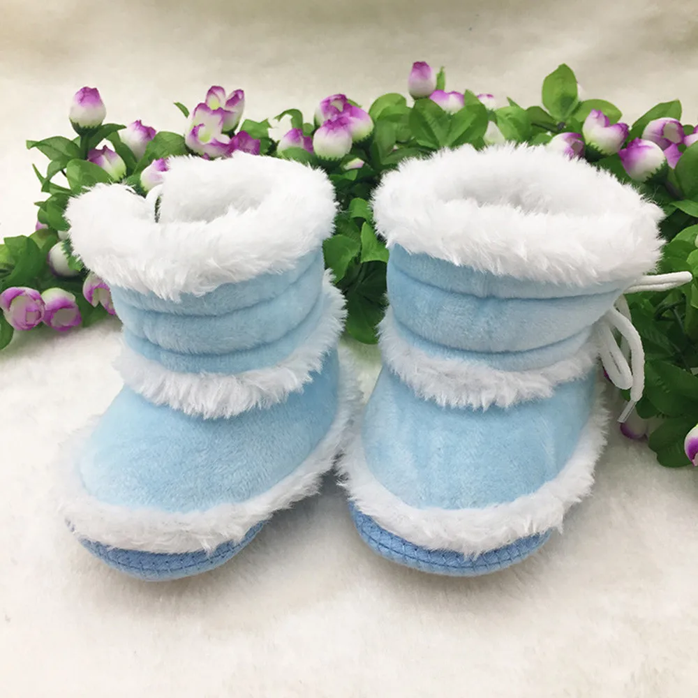 2020 Детские ботиночки для новорожденных девочек зимние теплые первых шагов обувь