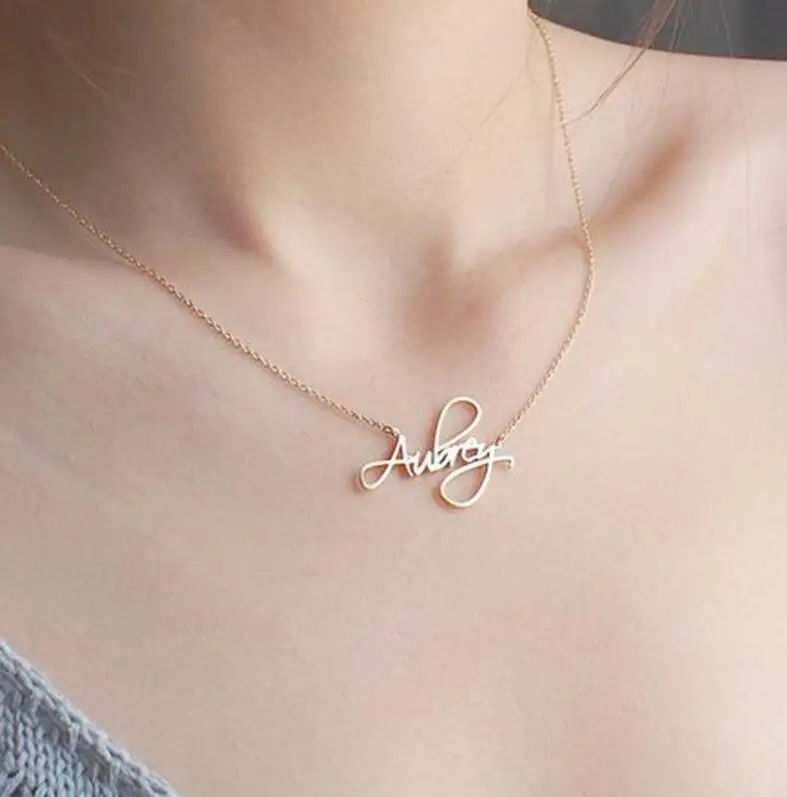 

Customized Name Choker Necklaces Stainless Steel Nameplate Necklaces Personalized for Women Bijoux Femme