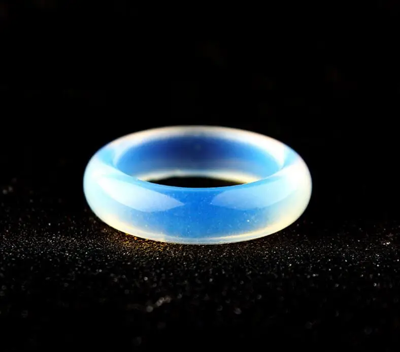 Модные обручальные кольца с белым прозрачным опалом простые прозрачные