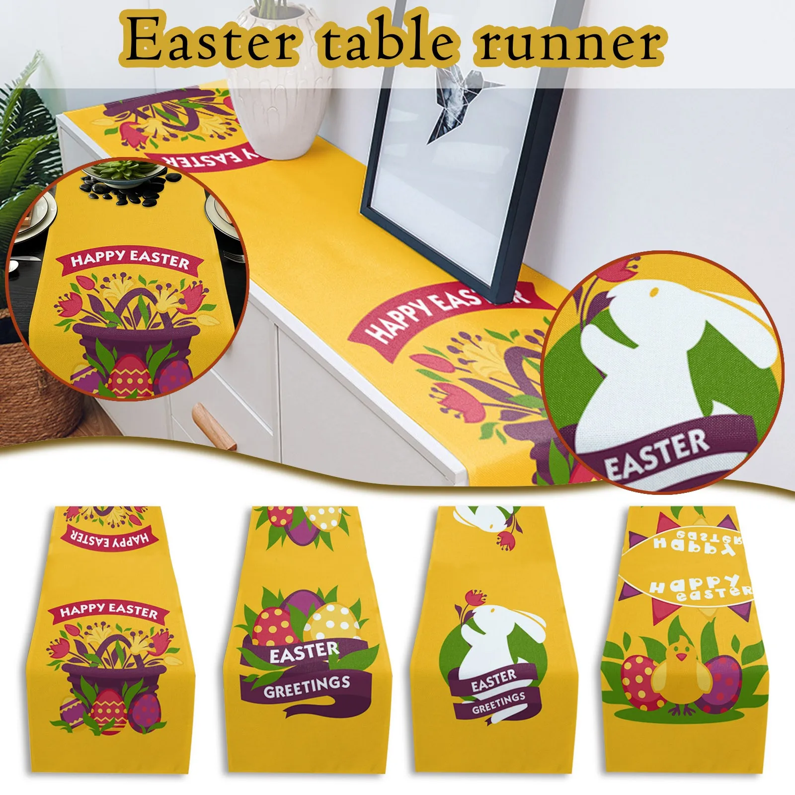 Пасхальный Кролик пасхальные яйца Настольная дорожка s современный хлопковые