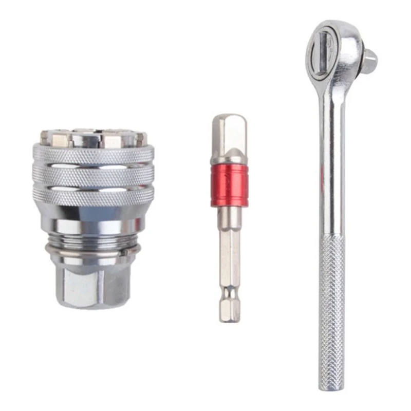 

Набор прочных ключей с храповым механизмом с гладкой ручкой 3/8, высокая твердость 10-19, улучшенная регулируемая головка 3/8 цветных стоек