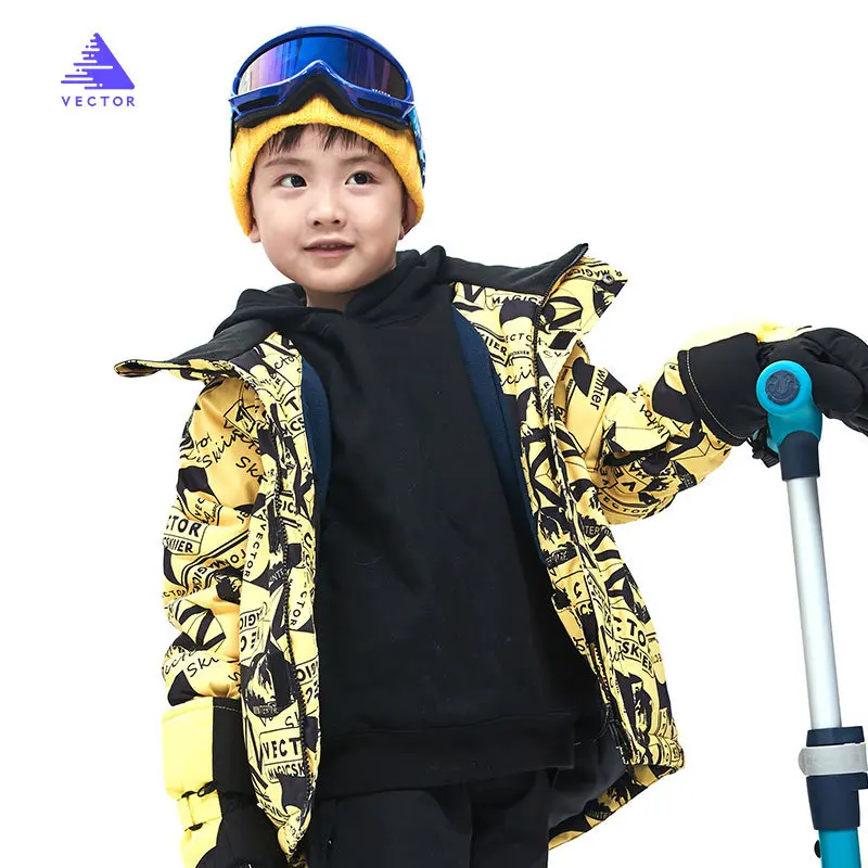 Boys Ski Suit Waterproof Kids Ski Jacket Ski Pants High Quality Girls Winter Warm Clothing Outdoor Hooded Ski Suit -30 Degree