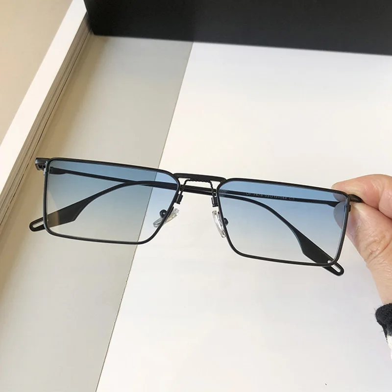 

Retro Brand Small Rectangle Sunglasses Women Black Blue Shades For Women 90s Vintage Alloy Frame Square Sun Glasses Men Unisex
