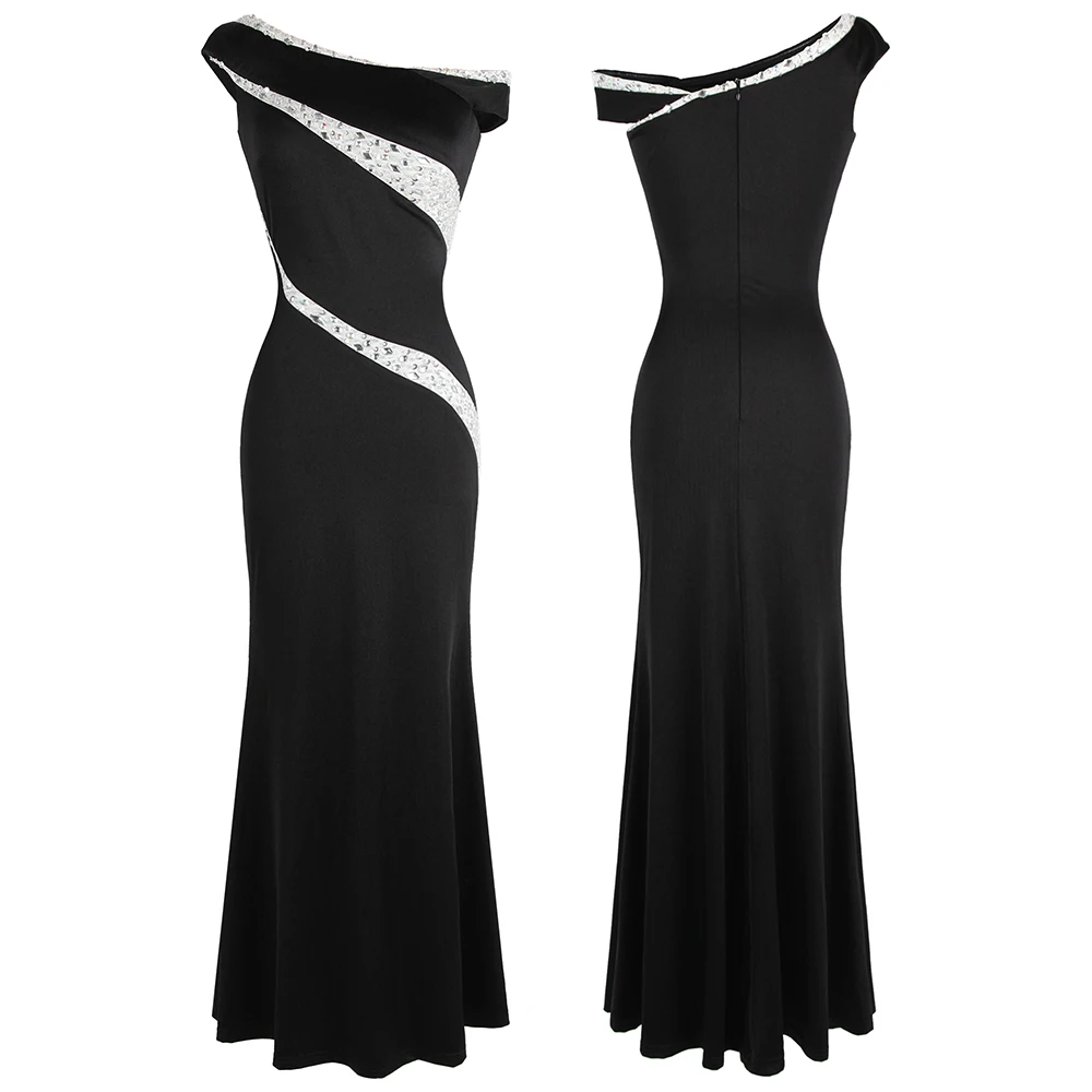450 Black Angel-Fashion, женские вечерние платья, длинные, вырез лодочкой, черные вечерние платья, вечерние платья, подарок на день рождения, платье для мамы, Git, 398 - Цвет: 450 Black