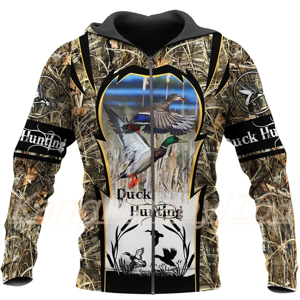 

Spring Autumn hoodie Mallard Duck Hunting 3D Printing Hooded for Men and Women outwear zipper pullover casual sweatshirt unise
