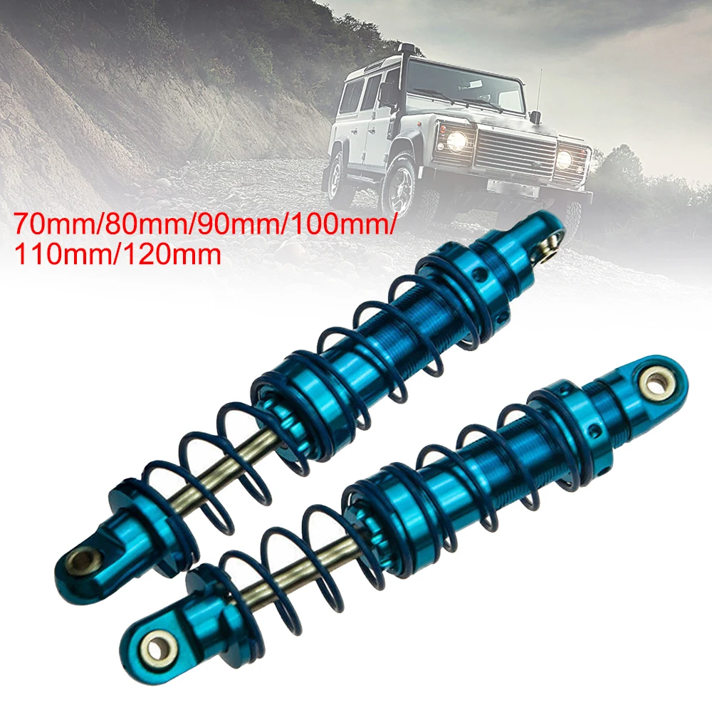 

RCTOYFUN 2pcs 70mm 80mm 90mm 100mm 110mm 120mm Blue Metal Shock Absorber Damper For 1/10 RC Crawler SCX10 TRX4 D90 90046 90047