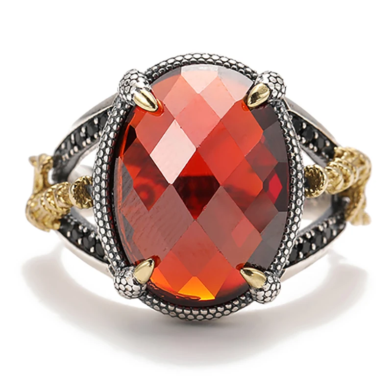 

Dragon Claw Red Crystal Ring for Men Women Fashion Retro Banquet Jewelry Gifts