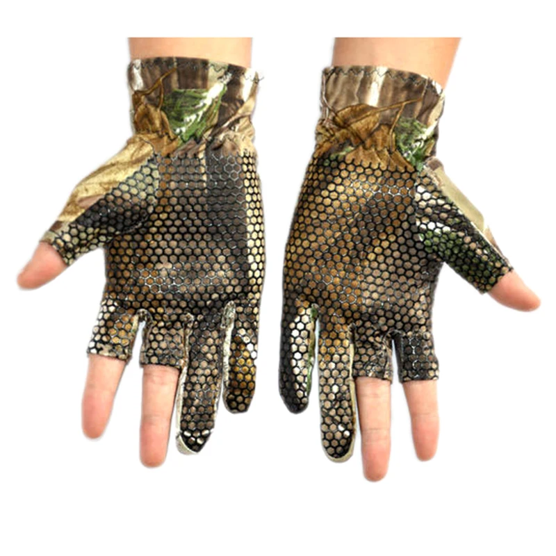 2017 Кома 3 Половина Finger Камуфляж перчатки рыбалка С антискользящим покрытием