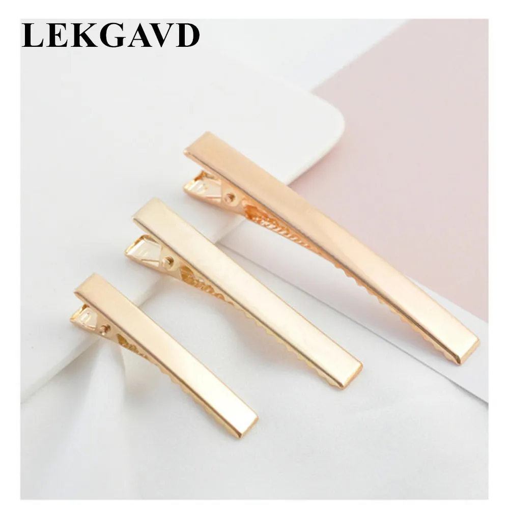 Модные женские металлические заколки-КРОКОДИЛЬЧИКИ с одним зубцом золотые