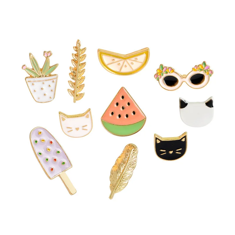 1 шт. мультфильм значки на одежду с подвесками в виде милых акриловых цветов