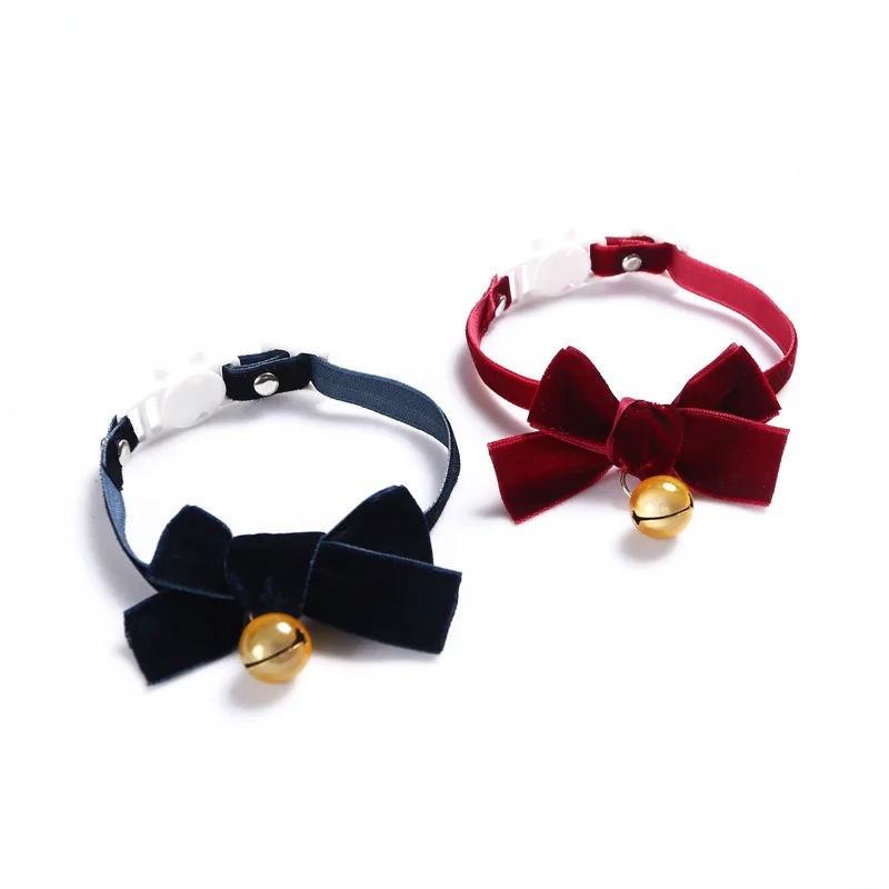 

Adjustable Velvet Bowknot Pets Cat dog Collars Safety Elastic Kitty Puppy Chihuahua Collar Kitten Necklace Bow Tie