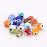 20pcs lampwork beads round glass beads 10mm handmade diy bracelet jewelry making supplies charms mixed color