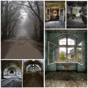 Дерево туман лес гранж комната Хэллоуин фото фон виниловый Фотофон фон дети портрет фотография