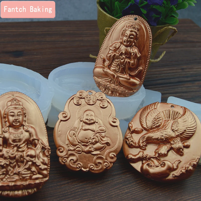 

Religious Boss Crystal Ornament Pendant Mold Silicone For Fondant Baking Decorating Tools Candy Chocolate Religion Theme Moulds