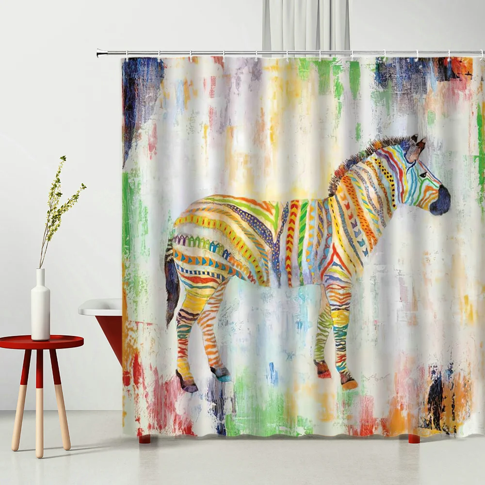 

Africa Animal Zebras Shower Curtain Pattern 3D Printing Housewear Furnishings Bathtub Decoration Multi Size Hanging Curtains