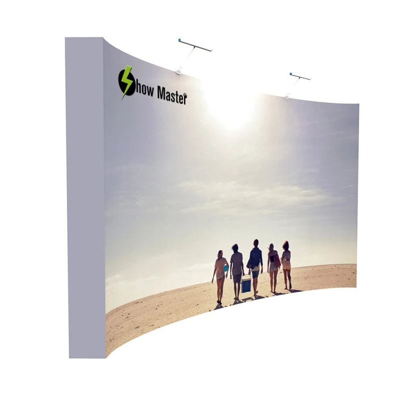 8 футов 10 Натяжной ткани изогнутый всплывающий стенд дисплей для выставки | Дом и