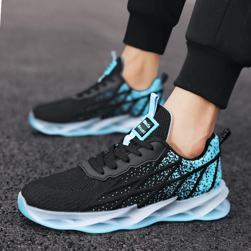 

New trendy brand men's shoes trend simple and versatile blade sports running mesh fly woven comfortable casual trendy shoes