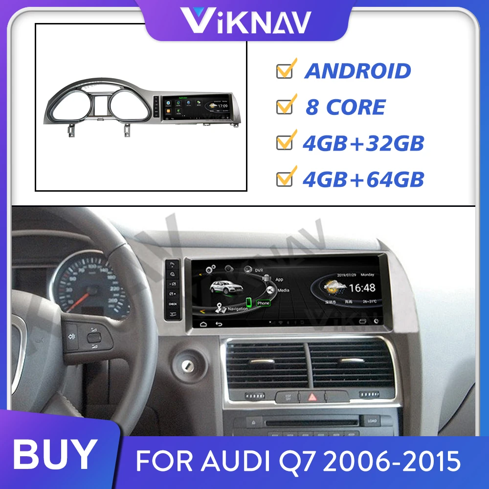 2 Din Android автомобильное радио для Audi Q7 2006 2015 стерео приемник GPS навигация