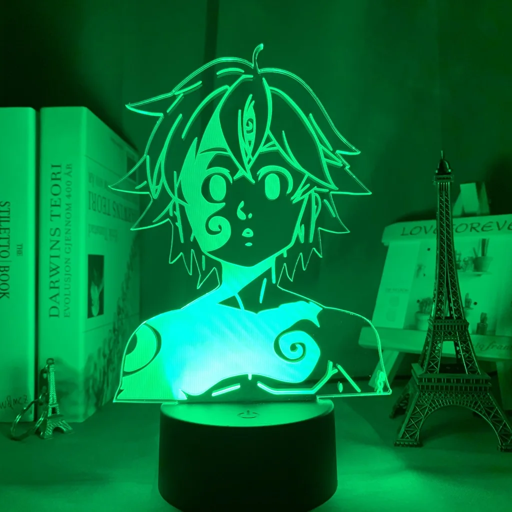 

Acrylic Night Light Lamp Manga The Seven Deadly Sins Gadget for Home Room Decorative Light Meliodas Figure Kids Table Lamp Gift