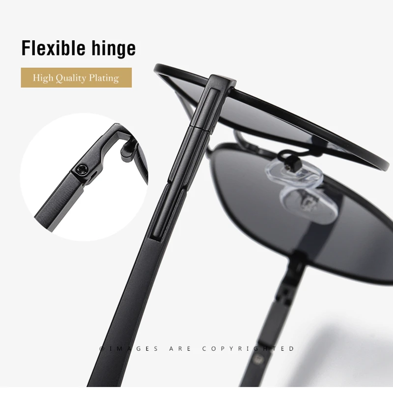 Мужские поляризованные солнцезащитные очки MSETOUTM классические металлические