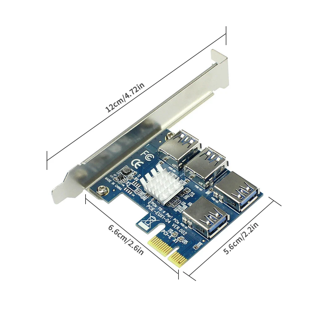 

PCI-E to PCI-E Adapter 1 Turn 4 PCI-Express Slot 1x to 16x USB 3.0 Mining Special Riser Card PCIe Converter for BTC Miner Mining